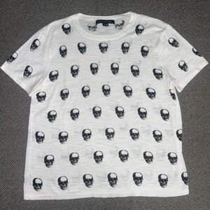 Skull cashmere White Skull Print Men’s Shirt